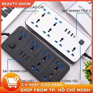 Ổ cắm điện Thông minh VÀ TG 03 Tích hợp 6 ổ cắm 6 cổng sạc 1 cổng sạc PD Chịu tải 2500w