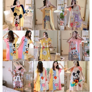 Váy Ngủ Dáng Suông Cotton Mềm Mại Siêu Cute H003 💖 Váy Mặc Nhà 💖 Đồ ngủ nữ