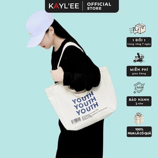 Túi Tote Vải 2 Quai Thời Trang KAYLEE Đi Học Đi Chơi Có Khóa Kéo Miệng KT 52x33x16cm TCV10