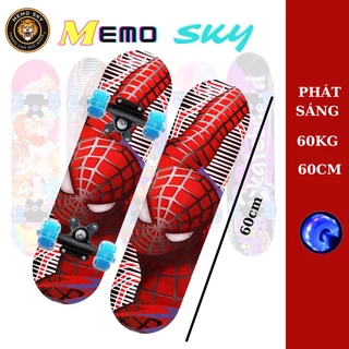 Ván trượt trẻ em có bánh phát sáng Skateboard gỗ phong ép 7 lớp Ván trượt siêu nhân công chúa cho bé trai và bé gái