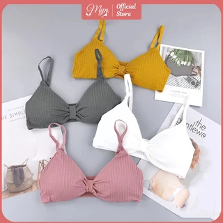 ÁO BRA COTTON NƠ B 308 ĐIỆU SANG CHẢNH ĐỆM DÀY KHÔNG GỌNG  MYN_UNDERWEAR