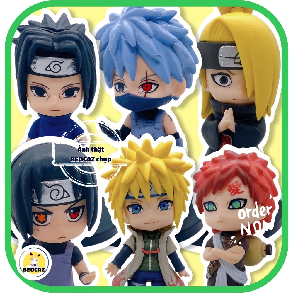 Mô hình Naruto Minato Deidara Itachi Sasuke Gaara dễ thương Akatsuki tiệm đồ chơi Beocaz trang trí trưng bày chibi