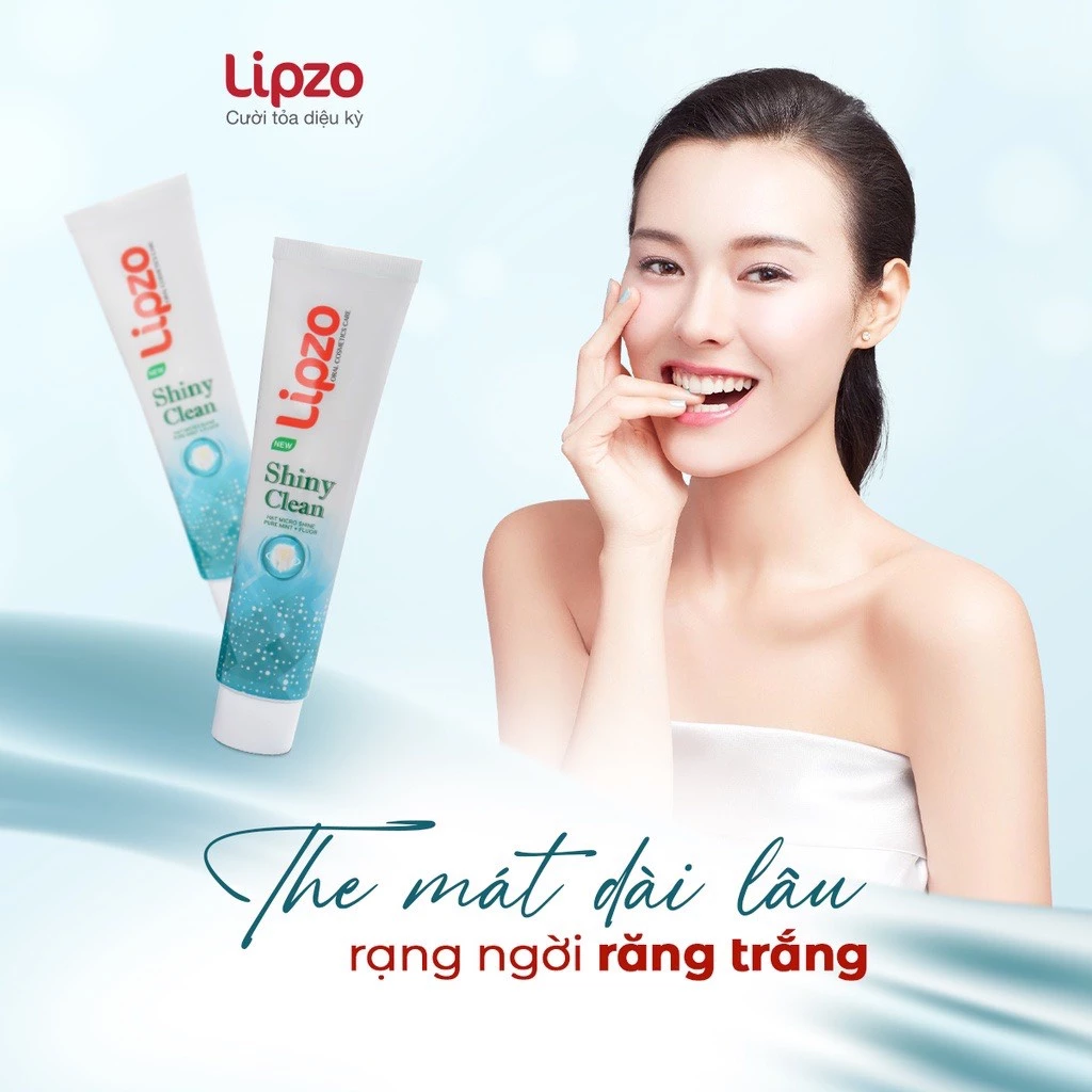 Kem Đánh Răng Lipzo Shiny Clean Vị The Mát Diệt Khuẩn 185g Khử Mùi