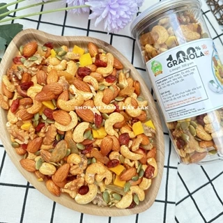 Granola siêu hạt nướng mật ong shop mẹ Tôm không đường (Bổ sung dinh dưỡng, Ngũ cốc hỗ trợ ăn kiêng giảm cân)