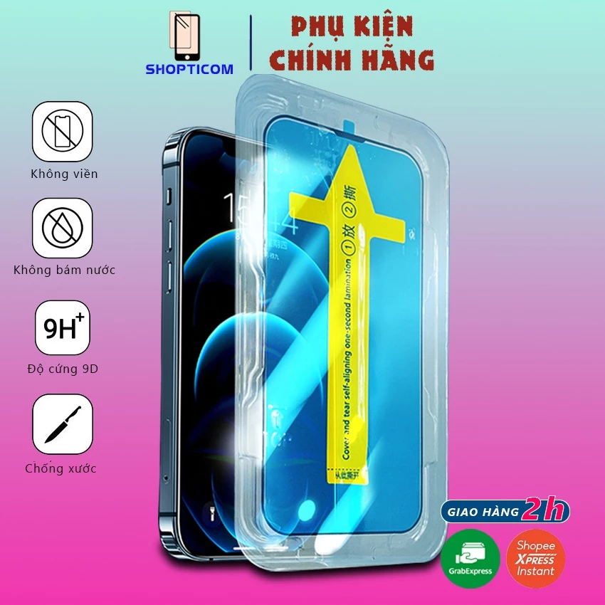 Kính cường lực tự động dán Full màn cho iphone X Xsmax 11 11 Pro Max 12 Pro Max 13 13 Promax 14 Plus 14 Promax S P