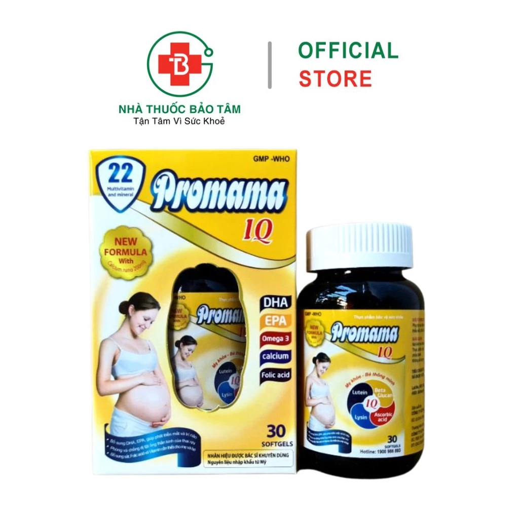 Promama IQ bổ sung vitamin cho mẹ bầu - Hộp 30 viên