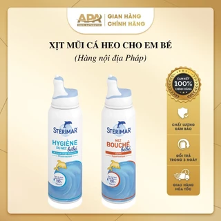 Xịt muối biển cá heo vàng và cá heo cam , Xịt mũi cá heo Sterimar Pháp 100ml