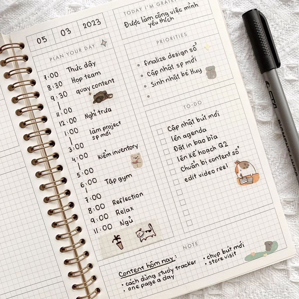 Sổ Planner Lên Kế Hoạch Hằng Ngày / Planner theo tuần Weekly - Daily - Yearly Planner Notebook