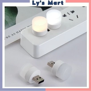 Đèn Ngủ Mini Hình Tròn Bóng Led- Cổng USB Tiện Lợi