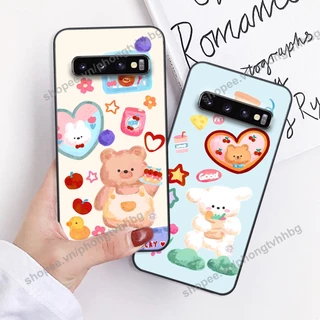 Ốp lưng Samsung S10 / S10 5G / S10 Plus / S10+ / S10e GẤU DÂU chi bi hoạt hình cute siêu rẻ