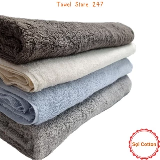 Khăn tắm xuất Nhật dư 70x140cm 100% Cotton, thấm hút nước tốt, khổ lớn, siêu mềm, không ra màu
