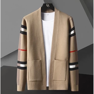 Áo Khoác Cardigan Dệt Kim Dáng Rộng In Hình Gấu Kiểu Retro Hồng Kông Cá Tính Cho Nam