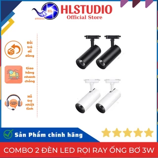 Combo 2 đèn led rọi ray ống bơ 3w + thanh ray 0.5m HL Studio