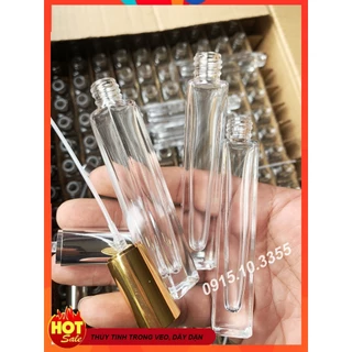 (Sỉ rẻ nhất) 10 VỎ Chai Chiết Nước Hoa vuông cao Dạng Xịt / Lăn 9-10ml chai cao, thủy tinh dày đẹp