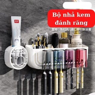 Kệ để bàn chải đánh răng 2 cốc 3 cốc 4 cốc thông minh, kệ để bàn chải đánh răng Kệ nhà tắm cao cấp - Takora