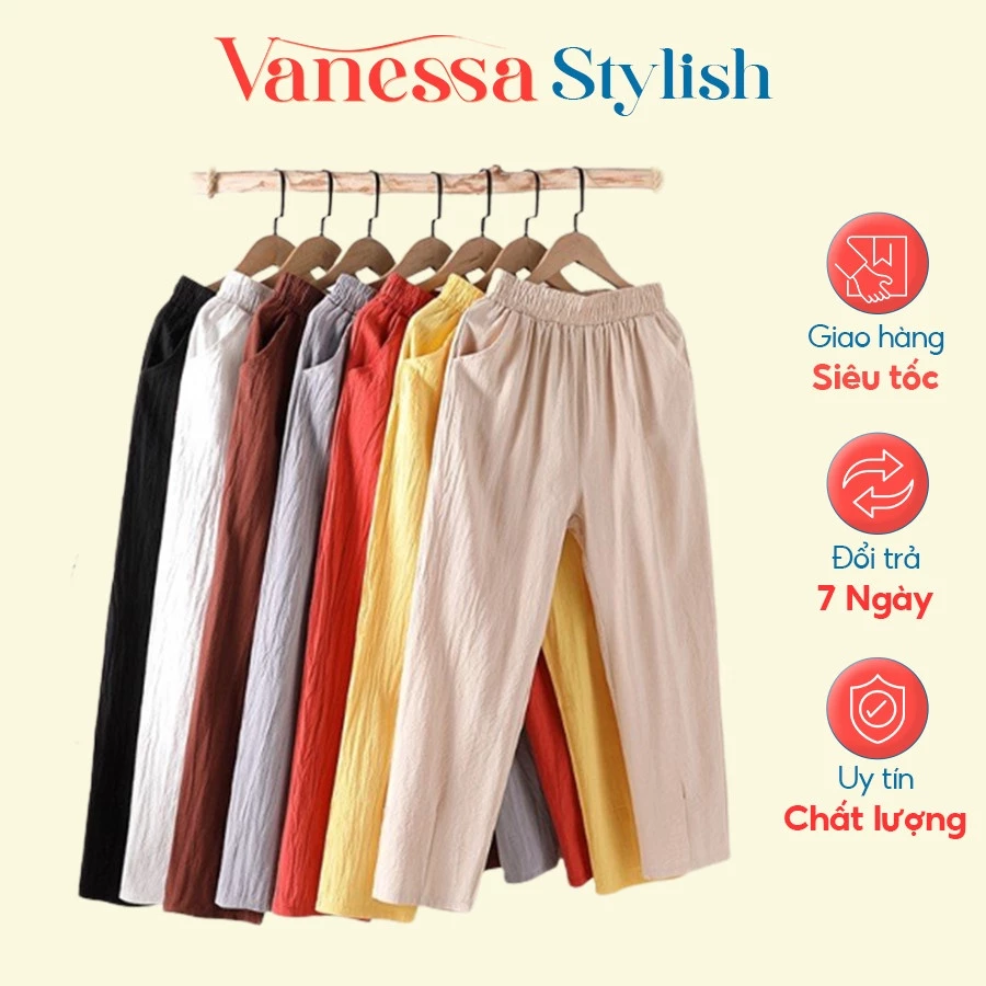 Quần thời trang nữ bigsize Vanessa Stylish quần baggy nữ chất liệu mềm nhẹ mát QNH.29