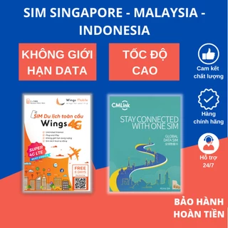 SIM eSIM Singapore, Malaysia, Indonesia du lịch 4G (Sing, Malay, Bali) 3 4 5 6 7 8 9 ngày 4G 5G