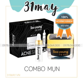 Combo Mụn Soo Young - Kem Face Giảm Mụn Và Serum Mụn Chính Hãng