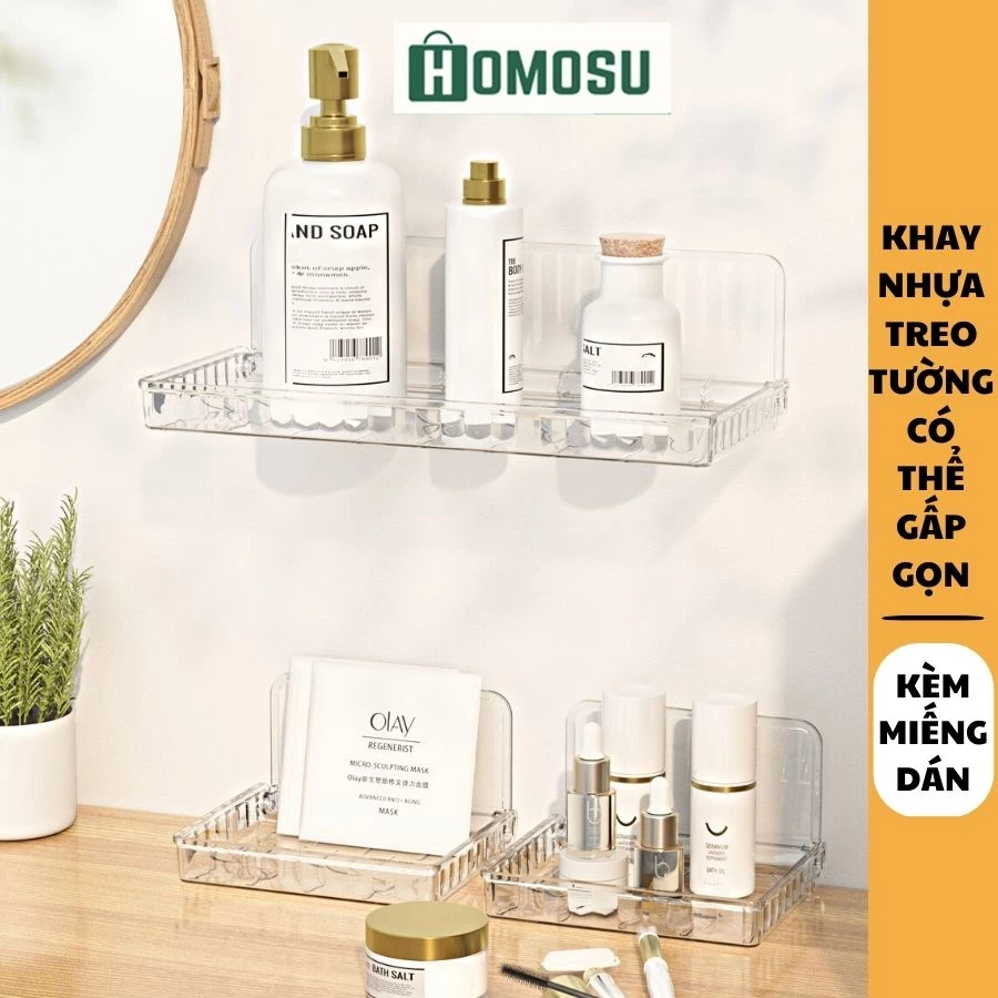 Khay Nhựa Treo Tường Đựng Đồ Đa Năng, Khay Nhựa Đựng Đồ Trong Suốt P043