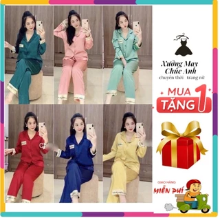 [CÓ BIGSIZE 75KG ] Bộ quần áo nữ pijama mặc nhà lụa mát nhẹ size 40-60kg hàng thiết kế dáng đẹp-xuongmaypijamachucanh