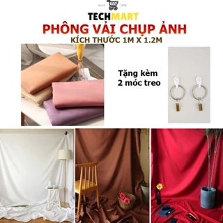 Phông nền chụp ảnh vải trơn 1mx 1.2m chụp Lookbook hoặc livestream khổ nhỏ (Tặng 2 móc treo)