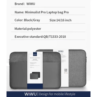 WIWU Minimalist Sleeve - Túi chống sốc , chống nước cho Laptop , Macbook , Ultra book , Mỏng nhẹ gọn gàng