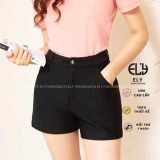 Quần đùi nữ cạp cao Ely fashion kiểu basic short ngắn chất vải umi hàn co giãn tôn dáng đồ mặc nhà đi làm đẹp ELY251