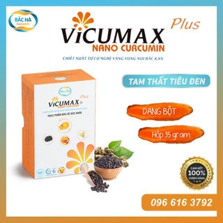 Vicumax Plus Tam thất Tiêu đen Nano Curcumin dạng bột 35g - Tăng sức đề kháng, hỗ trợ dạ dày