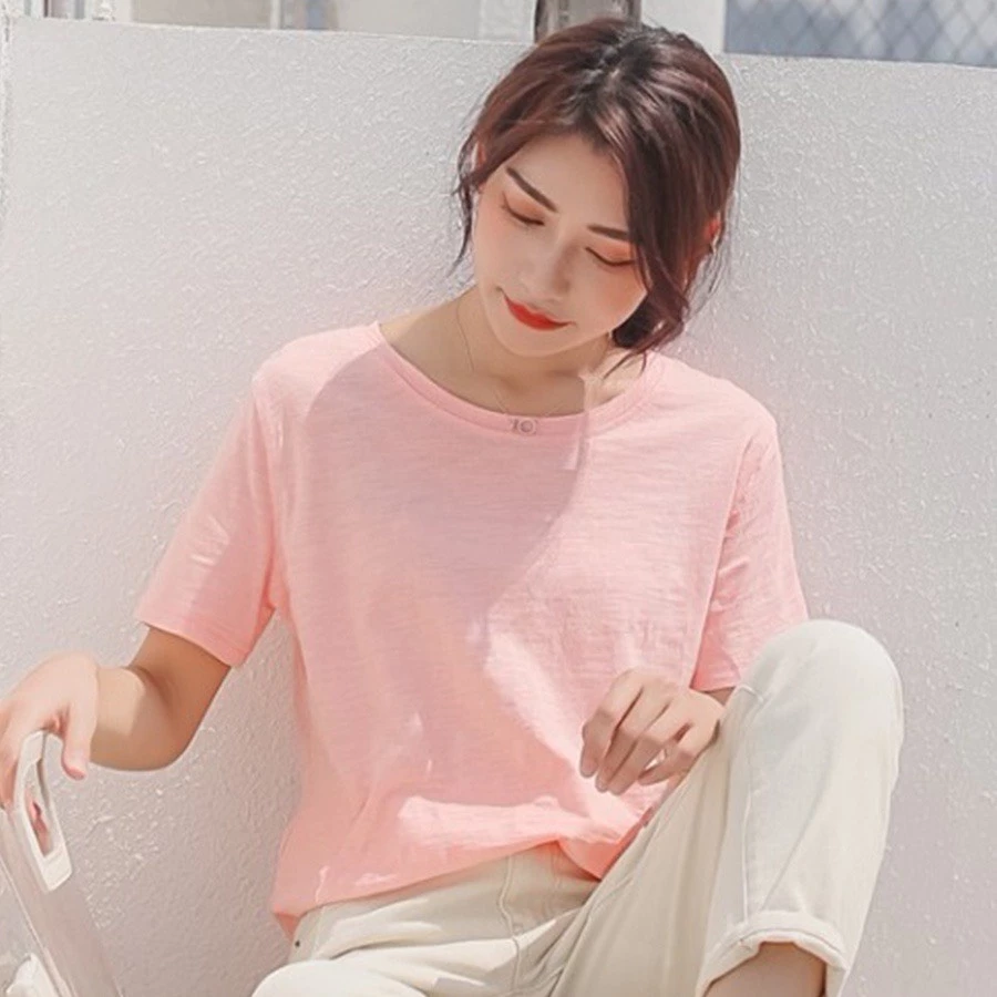 Áo thun nữ xược cotton nữ cổ tròn ALICE, thun giấy cổ tròn nữ cổ V nữ hàn quốc siêu xinh
