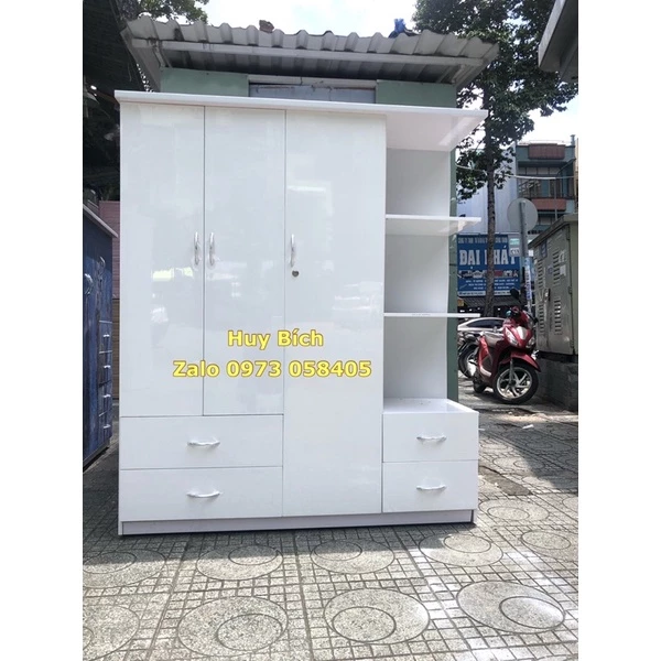 Tủ quần áo nhựa đài loan kèm kệ(145x170x45)lót lõi gỗ bản lề.