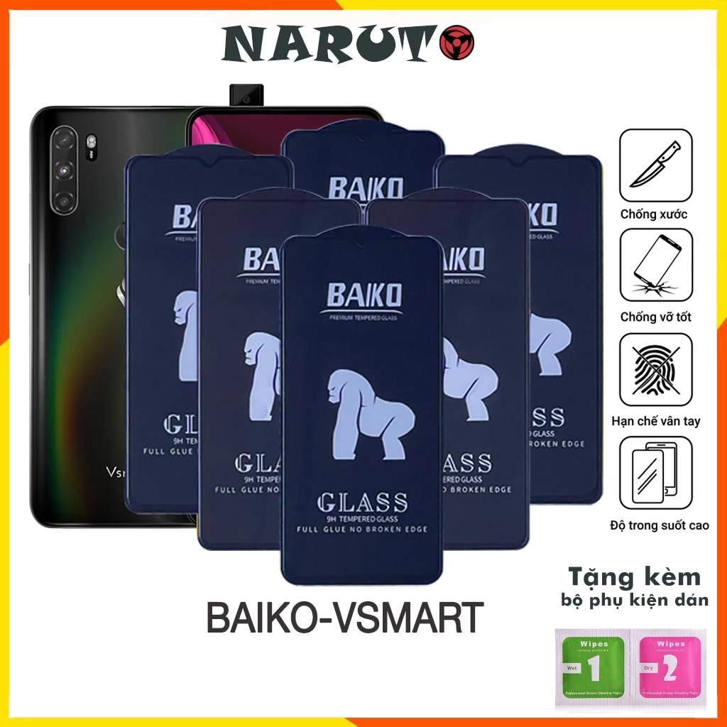 Cường lực vsmart live 4 active 3 joy 3 joy 4 joy 2+ aris pro star 3 4 5 full màn tổng hợp Kính [Baiko]