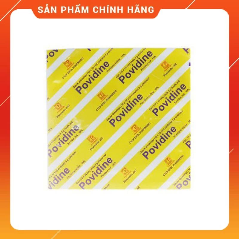 Gạc Povidine 10x10 Hộp 10 Miếng