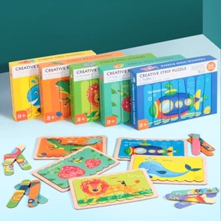 Đồ chơi giáo dục đồ chơi ghép hình tư duy logic ghép hình que kem 2 mặt bằng gỗ nhận thức sớm montessori cho trẻ