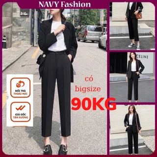 Quần Baggy Nữ Lưng Cao(BIGSIZE đến 90kg) - Kiểu Quần Tây Nữ Hàn Quốc BASI Dễ Phối Đồ ĐI Học , Đi Làm - Đi Chơi (MÃ 34)