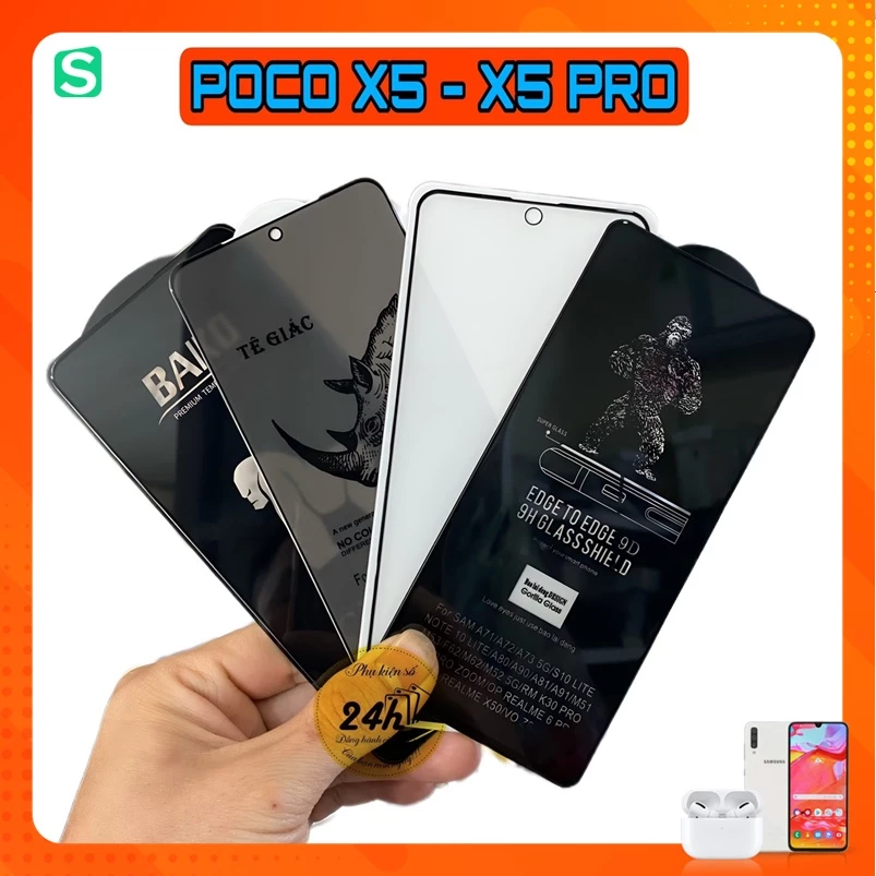 Kính Cường Lực Poco X5 - Poco X5 Pro - X6 - X6 Pro Chống Nhìn Trộm - Chống Vân Tay - KingKong - Kính Baiko Cảm ứng mượt