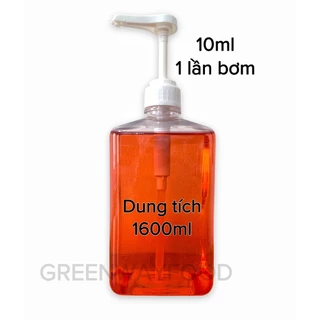 Bình nhựa bơm si rô, đường, sữa… dung tích 1600ml (đã có vòi 10ml)