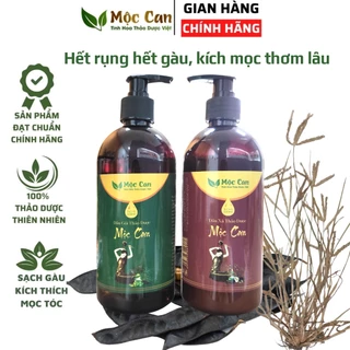 Dầu gội xả thảo dược Mộc Can hương thơm tự nhiên giảm rụng tóc, giúp mọc tóc suôn mượt óng ả đen tóc chai 500ml