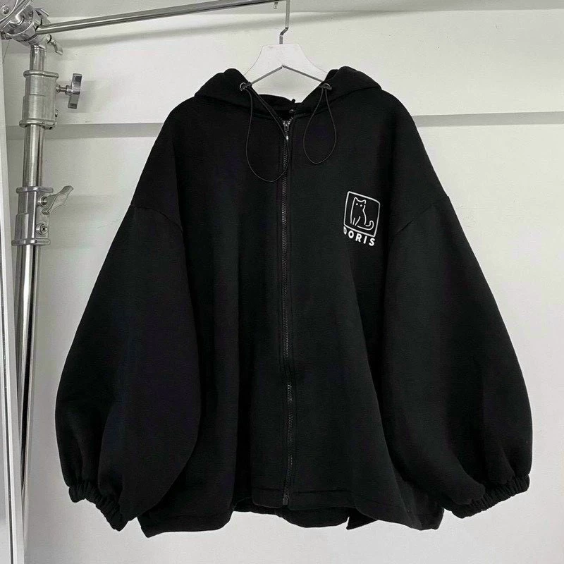 Áo Khoác Nỉ DORIS Tay Phồng Nam Nữ Ulzzang Unisex, Áo Khoác Dây Kéo Form Rộng - F.S.Shop68