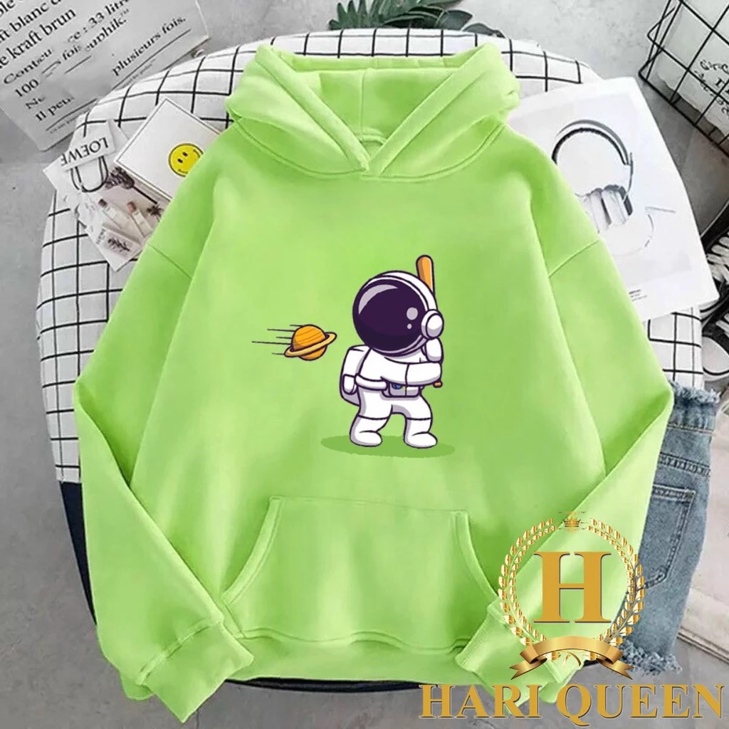 Áo hoodie nam nữ in hình Phi Hành GIa đánh bóng HARIQUEEN