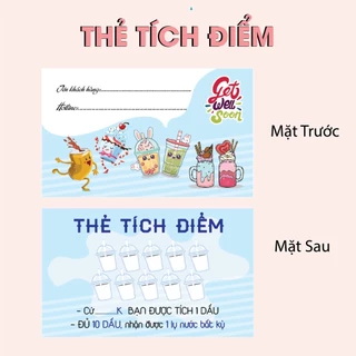 THẺ TÍCH ĐIỂM TRÀ SỮA - CARD TÍCH ĐIỂM COFFEE- PHIẾU TÍCH ĐIỂM GIẢI KHÁT