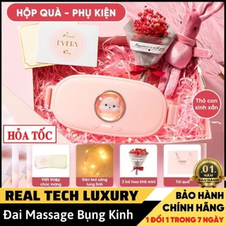 Đai Massage chườm nóng bụng kinh M28 Kèm Hộp Quà tặng mẹ người yêu - máy 4 Chế Độ mát xa giảm đau làm ấm cao cấp