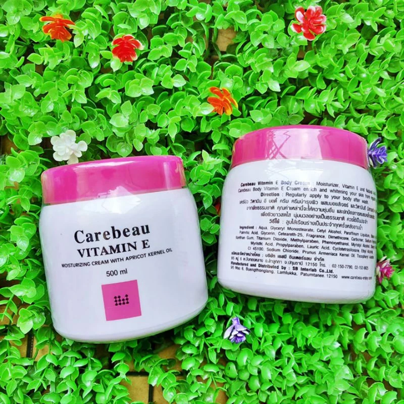 Kem dưỡng da Vitamin E Body Cream màu hồng 500g hiệu Carebeau Thái Lan ( Hàng Chuẩn )