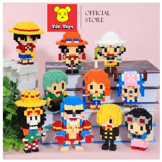 Mô hình đồ chơi lắp ráp mini 10 nhân vật One Piece Vua Hải Tặc 10 nhân vật hoạt hình đáng yêu cho bé TotToys