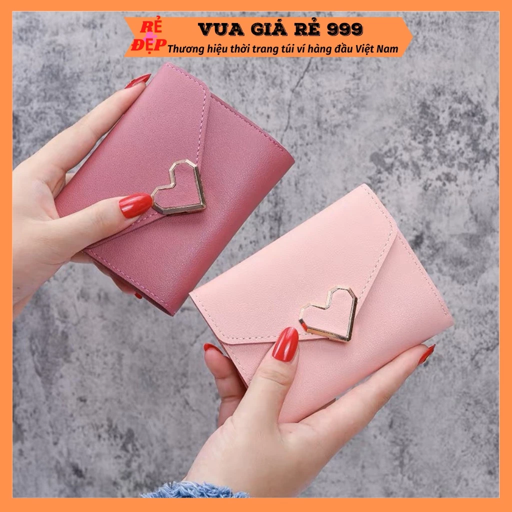 Ví nữ ngắn mini cầm tay giá rẻ nhiều ngăn nhỏ gọn bỏ túi thời trang hàn quốc cute dễ thương VN09