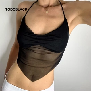 Áo croptop lưới TODOBLACK trong suốt gợi cảm thời trang cho nữ