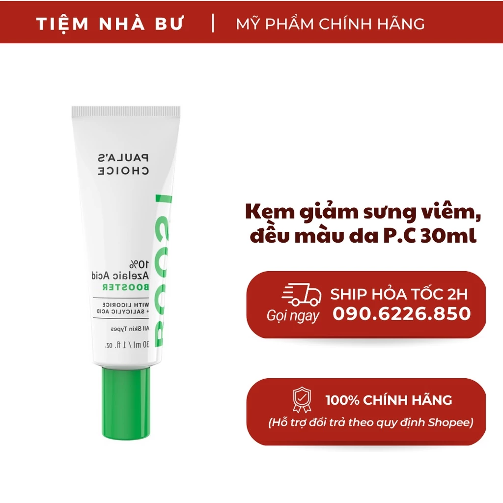 Kem làm đều màu da giảm sưng mụn 10% Azelaic Acid Booster 30ml