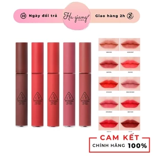 Son Kem Lì 3CE Velvet Lip Tint 4G lên màu chuẩn, mềm môi giúp sáng da, sáng răng