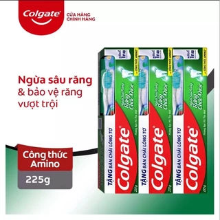 [Tặng kèm bàn chải] Kem đánh răng Colgate bạc hà mát lạnh 225gr tặng bàn chải lông tơ