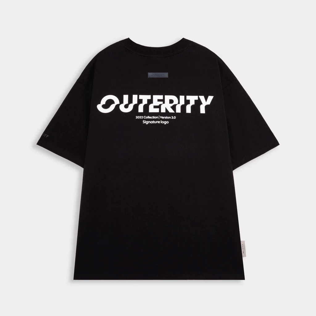Áo thun Local Brand Outerity Signature , áo phông unisex from rộng tay lỡ nam nữ mặc cực chất