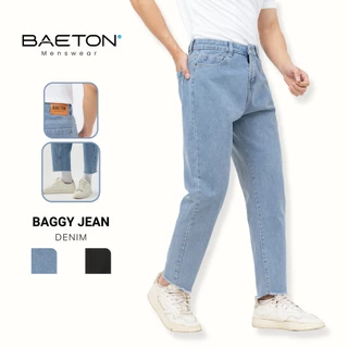 Quần jean baggy nam cạp cao chất liệu dày đứng form thương hiệu BAETON - J01